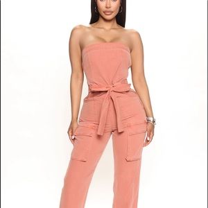 Carrie Cargo Jumpsuit- Terracotta